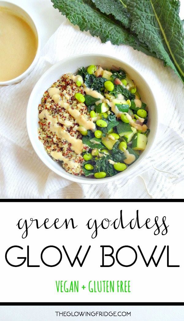 Chickpea Kale Glow Bowl (+ Lemon Tahini Dressing!) - Averie Cooks